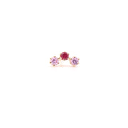 Pink Sapphire & Ruby Large Crawler Stud