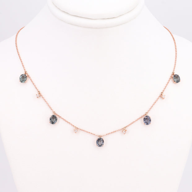 Spinel & Diamond Dangle Necklace
