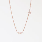 Rose Star and Moon Diamond Necklace