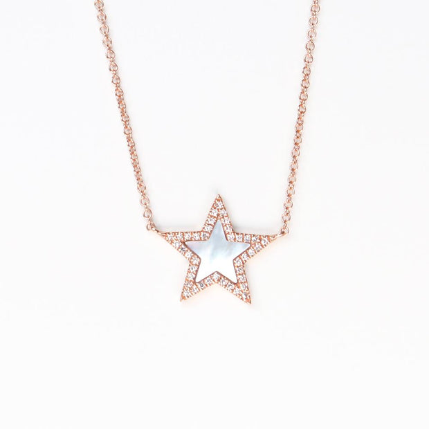 Diamond Mother of Pearl Star Necklace