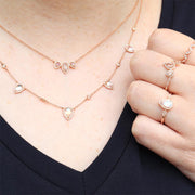 Diamond Moonstone Crown Necklace