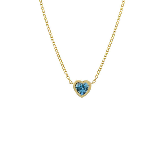 Blue Topaz Heart Necklace