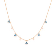 London Blue Topaz Tripod & Diamond Necklace