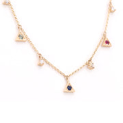 Rainbow Triangle & Diamond Necklace