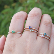 Emerald Tripod Ring